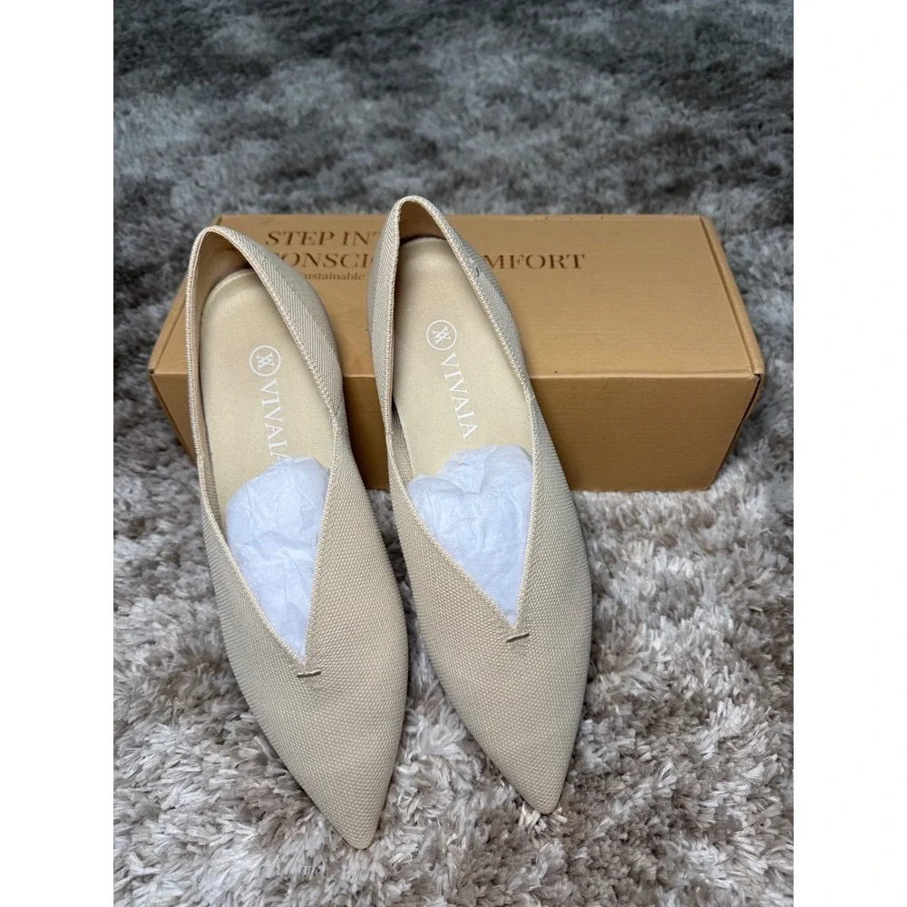 VIVAIA Pointed-Toe V-Cut Flats EU 40 / US 9 - Picture 4 of 8